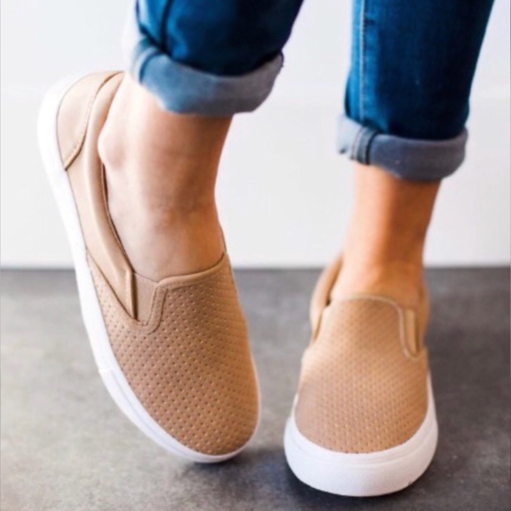 STILL INTERESTED RELISTED UNDER SHOES Perforated Slide On Sneakers - Picture 2 of 14